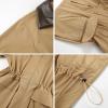 imagechouyatou Womens Oversized Fall Barn Jacket Lightweight Zip Up Cotton Utility Jacket Casual Trench CoatKhaki