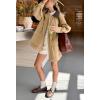 imagechouyatou Womens Oversized Fall Barn Jacket Lightweight Zip Up Cotton Utility Jacket Casual Trench CoatKhaki