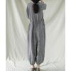 imagechouyatou Womens Plaid Button Up Wide Leg Romper Pants Loose Fit Short Sleeve Long Jumpsuit Overalls with PocketsBlack