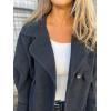 imagechouyatou Womens Retro Lapel Double Breasted Wool Coat Business Casual Wool Blend Pea Coat OvercoatBlack