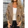 imagechouyatou Womens Retro Lapel Double Breasted Wool Coat Business Casual Wool Blend Pea Coat OvercoatCamel