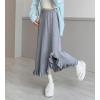 imagechouyatou Womens Sexy Mermaid Ruffle Hem Skirt Elastic Waist High Low Midi Long Knitted SkirtGray