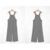 imagechouyatou Womens Sleeveless Plaid Wide Leg Palazzo Overall Checker Boho Bib Jumpsuits with PocketsBlack