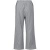 imagechouyatou Womens Striped Wide Leg Cotton Linen Pants Elastic Waist Loose Palazzo Trousers with PocketsBlack