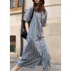 imagechouyatou Womens Summer Casual Short Sleeve Plaid Shirt Dress Button Down Gingham Midi Long Shift DressNavy Blue