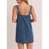 imagechouyatou Womens Summer Leopard Print Short Denim Overall Dress Sleeveless Square Neck Mini Jean Jumper DressBlue Leopard