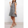 imagechouyatou Womens Summer Ruffle Puff Sleeve Babydoll Dress Cute Gingham Plaid Printed Tiered Midi DressBlack