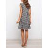 imagechouyatou Womens Summer Ruffle Puff Sleeve Babydoll Dress Cute Gingham Plaid Printed Tiered Midi DressBlack