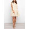 imagechouyatou Womens Summer Ruffle Puff Sleeve Babydoll Dress Cute Gingham Plaid Printed Tiered Midi DressKhaki
