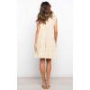 imagechouyatou Womens Summer Ruffle Puff Sleeve Babydoll Dress Cute Gingham Plaid Printed Tiered Midi DressKhaki