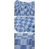 imagechouyatou Womens Vintage Checkered Barrel Jeans Boyfriend Baggy Jeans Plaid Wide Leg Denim Pants with PocketsBlue