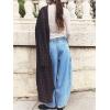 imagechouyatou Womens Wide Leg Drawstring Jeans Elastic Waist Baggy Jeans Boyfriend Loose Harem Denim Pants with PocketsLight Blue