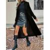 imagechouyatou Womens Winter Double Breasted Wool Coat Business Casual Long Sleeve Midi Long Winter Pea CoatBlack