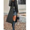 imagechouyatou Womens Winter Double Breasted Wool Coat Business Casual Long Sleeve Midi Long Winter Pea CoatDark Grey