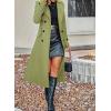 imagechouyatou Womens Winter Double Breasted Wool Coat Business Casual Long Sleeve Midi Long Winter Pea CoatGreen