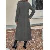 imagechouyatou Womens Winter Double Breasted Wool Coat Business Casual Long Sleeve Midi Long Winter Pea CoatGrey
