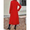 imagechouyatou Womens Winter Double Breasted Wool Coat Business Casual Long Sleeve Midi Long Winter Pea CoatRed