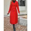 imagechouyatou Womens Winter Double Breasted Wool Coat Business Casual Long Sleeve Midi Long Winter Pea CoatRed