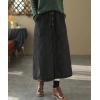 imagechouyatou Womens Winter Elastic Waist Padded ALine Quilted Midi Long Puffer Insulated Skirt with PocketBlack
