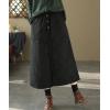 imagechouyatou Womens Winter Elastic Waist Padded ALine Quilted Midi Long Puffer Insulated Skirt with PocketBlack