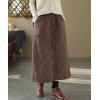 imagechouyatou Womens Winter Elastic Waist Padded ALine Quilted Midi Long Puffer Insulated Skirt with PocketDark Brown