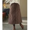 imagechouyatou Womens Winter Elastic Waist Padded ALine Quilted Midi Long Puffer Insulated Skirt with PocketDark Brown