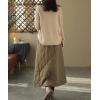 imagechouyatou Womens Winter Elastic Waist Padded ALine Quilted Midi Long Puffer Insulated Skirt with PocketLight Brown