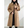 imagechouyatou Womens Winter Single Breasted Wool Trench Coat Business Casual Lapel Collar Midi Long OvercoatCamel