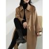 imagechouyatou Womens Winter Single Breasted Wool Trench Coat Business Casual Lapel Collar Midi Long OvercoatCamel