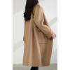 imagechouyatou Womens Winter Single Breasted Wool Trench Coat Business Casual Lapel Collar Midi Long OvercoatCamel