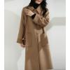 imagechouyatou Womens Winter Single Breasted Wool Trench Coat Business Casual Lapel Collar Midi Long OvercoatCamel