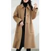 imagechouyatou Womens Winter Single Breasted Wool Trench Coat Business Casual Lapel Collar Midi Long OvercoatCamel