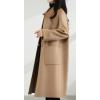 imagechouyatou Womens Winter Single Breasted Wool Trench Coat Business Casual Lapel Collar Midi Long OvercoatCamel