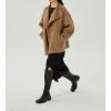 imagechouyatou Womens Winter Stand Collar Wool Trench Coat Single Breasted Blazer Jacket Coat Loose OuterwearBrown