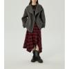 imagechouyatou Womens Winter Stand Collar Wool Trench Coat Single Breasted Blazer Jacket Coat Loose OuterwearGrey