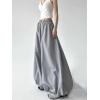 imagechouyatou Womens Y2k Baggy Parachute Pants Wide Leg Bubble Hem Pants Puffy Balloon CulottesGray