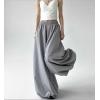 imagechouyatou Womens Y2k Baggy Parachute Pants Wide Leg Bubble Hem Pants Puffy Balloon CulottesGray