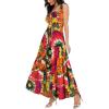 imageOSTOO Womens 2025 Summer Sleeve Boho Floral Print Casual Loose Flowy Maxi DressColorSun Flowers