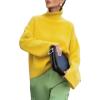 imagechouyatou Womens 2025 Fall Ribbed Knit Turtleneck Sweater Casual Pullover Winter Cozy Sweater Jumper TopYellow