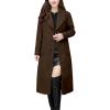imagechouyatou Womens Big Notch Lapel Single Breasted MidLong Wool Blend CoatCoffee