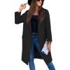 imagechouyatou Womens Casual Double Breasted Long Wool Coat Notched Lapel Office Work Wool Blend Trench Pea CoatBlack