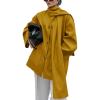 imagechouyatou Womens Casual Single Breasted Wool Coat with Scarf Office Work Wool Blend Trench Pea Coat OvercoatYellow