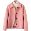 imagechouyatou Womens Elegant Lapel Houndstooth Plaid Wool Coat Casual Single Breasted Wool Blend Pea Coat with PocketsRed