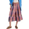 imagechouyatou Womens Retro Plaid Wide Leg Cropped Pants Y2k Baggy Culottes Capri Palazzo Pants with PocketsPink