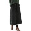 imagechouyatou Womens Winter Elastic Waist Padded ALine Quilted Midi Long Puffer Insulated Skirt with PocketBlack