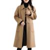 imagechouyatou Womens Winter Single Breasted Wool Trench Coat Business Casual Lapel Collar Midi Long OvercoatCamel