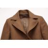 imagechouyatou Mens Classic Notched Collar Double Breasted Wool Blend Pea Coat Small SingleCamel