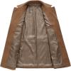 imagechouyatou Mens Classic Notched Collar Double Breasted Wool Blend Pea Coat Small SingleCamel