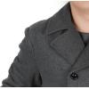 imagechouyatou Mens Classic Notched Collar Double Breasted Wool Blend Pea Coat XSmall Gray