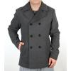 imagechouyatou Mens Classic Notched Collar Double Breasted Wool Blend Pea Coat XSmall Gray